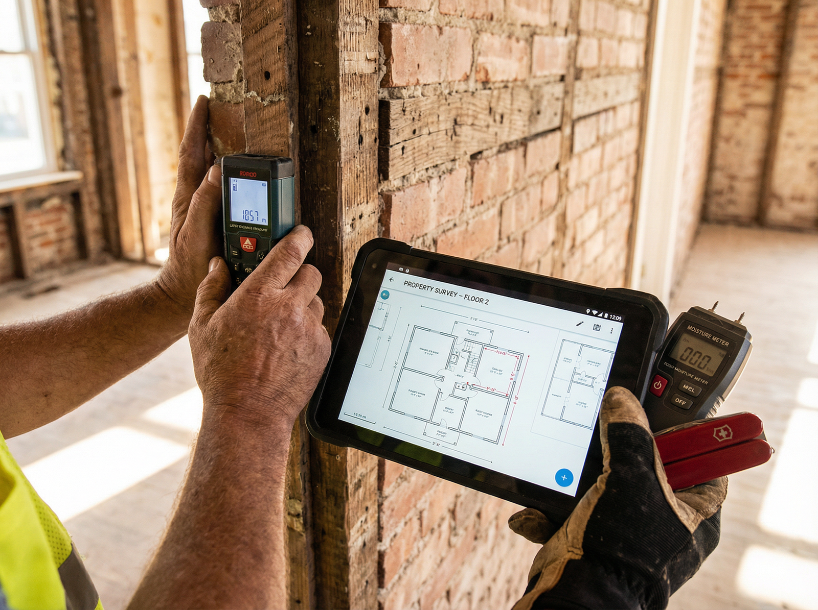 Professional survey equipment for Level 3 building surveys